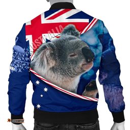 Bomber Jacket - Australian Flag and Coat Of Arms Jacket Koala 3D - Men