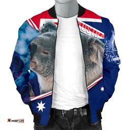 Bomber Jacket - Australian Flag and Coat Of Arms Jacket Koala 3D - Men