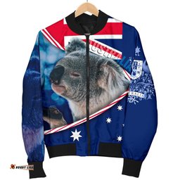 Bomber Jacket - Australian Flag and Coat Of Arms Jacket Koala 3D - Men
