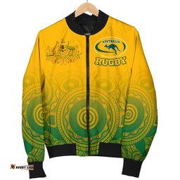 Aboriginal Men's Bomber Jacket, Australia Rugby and Coat Of Arms