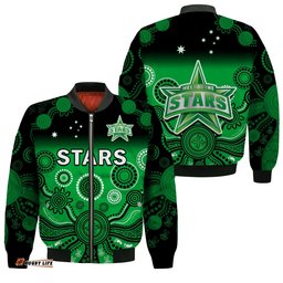 Melbourne Stars Bomber Jacket Gradient Aboriginal Dot Painting
