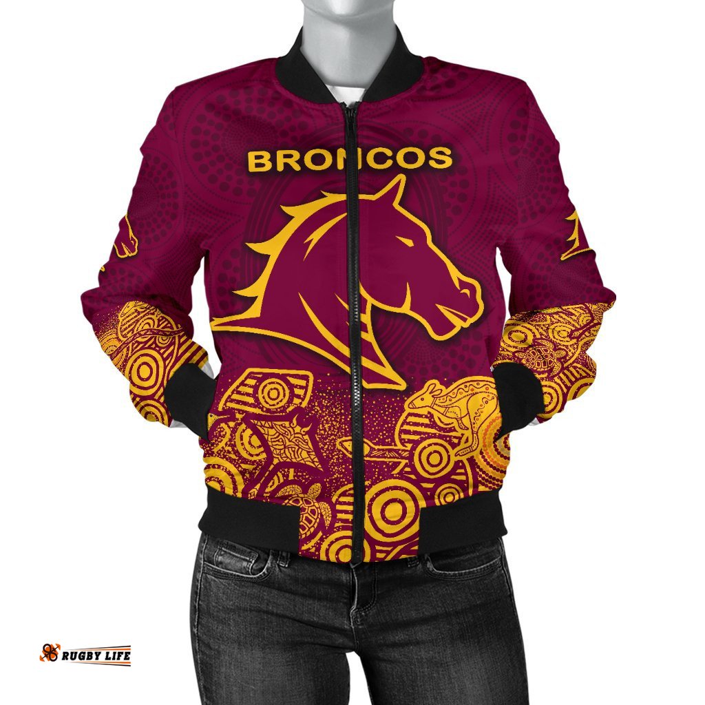 Brisbane Women's Bomber Jacket Broncos Indigenous