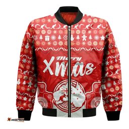 Custom Personalised Australia Christmas Vibe With Symbol Aboriginal Dot Painting Style Bomber Jacket