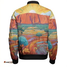 Urulu Travelling Bomber Jacket - Urulu Mountain Oil Painting Art Bomber Jacket
