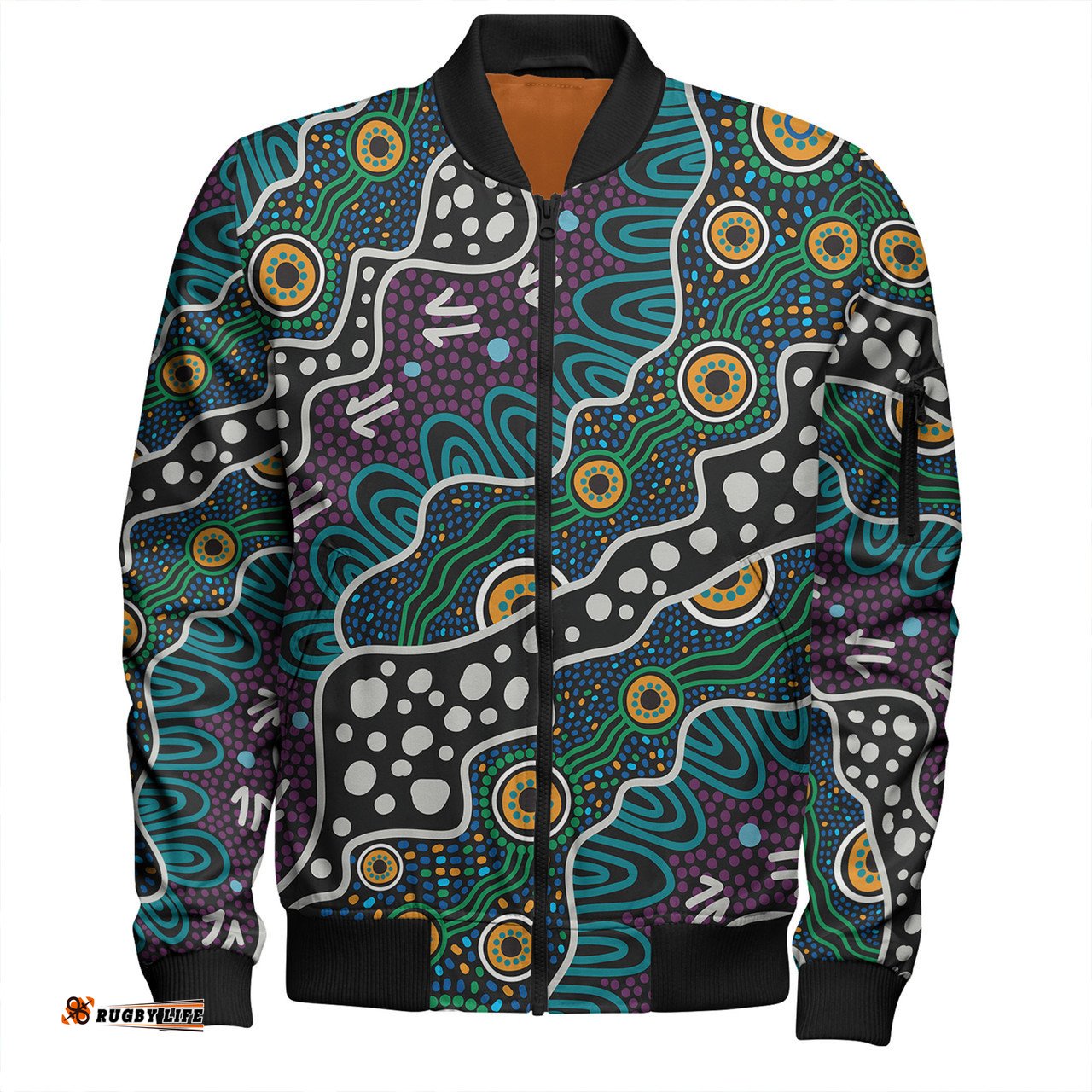 Australia Aboriginal Bomber Jacket - Dot Painting Art Bomber Jacket