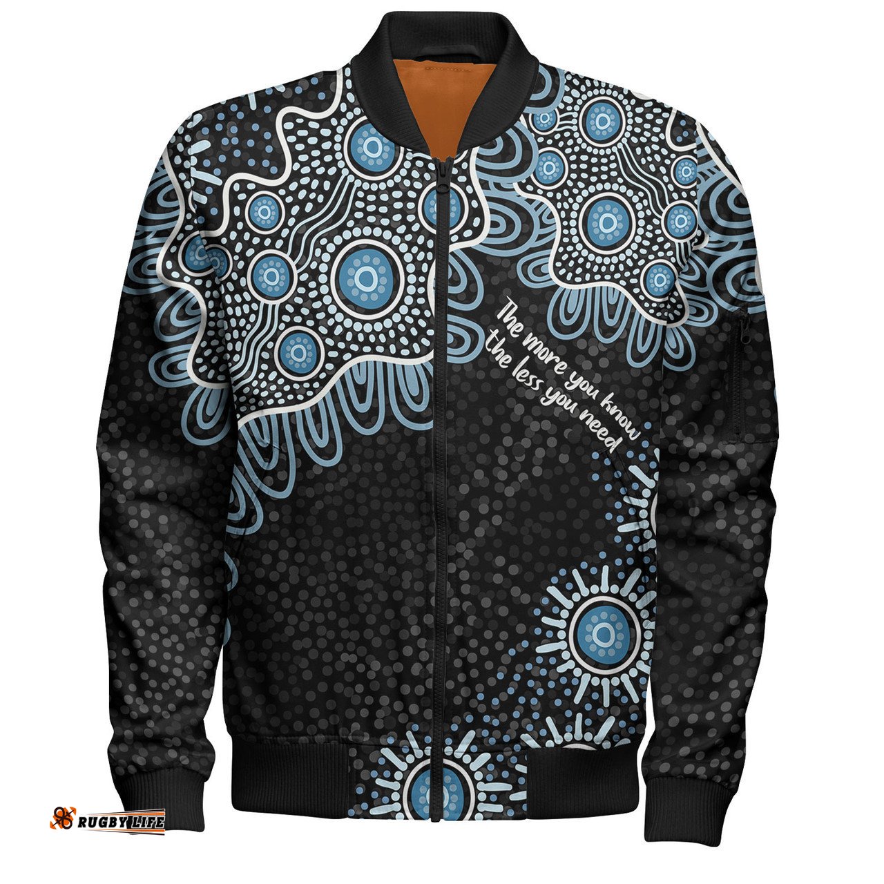 Australia Aboriginal Bomber Jacket - The More You Know The Less You Need Blue Bomber Jacket
