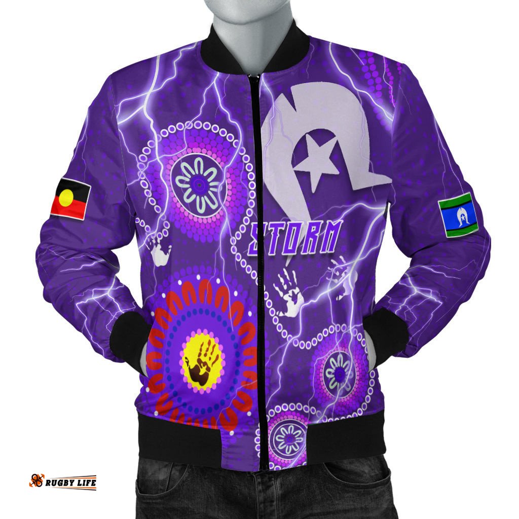 Melbourne Storm Indigenous Bomber Jacket Men Strait Islanders
