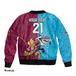 Custom Broncos and Sharks Bomber Jacket Sporty Style