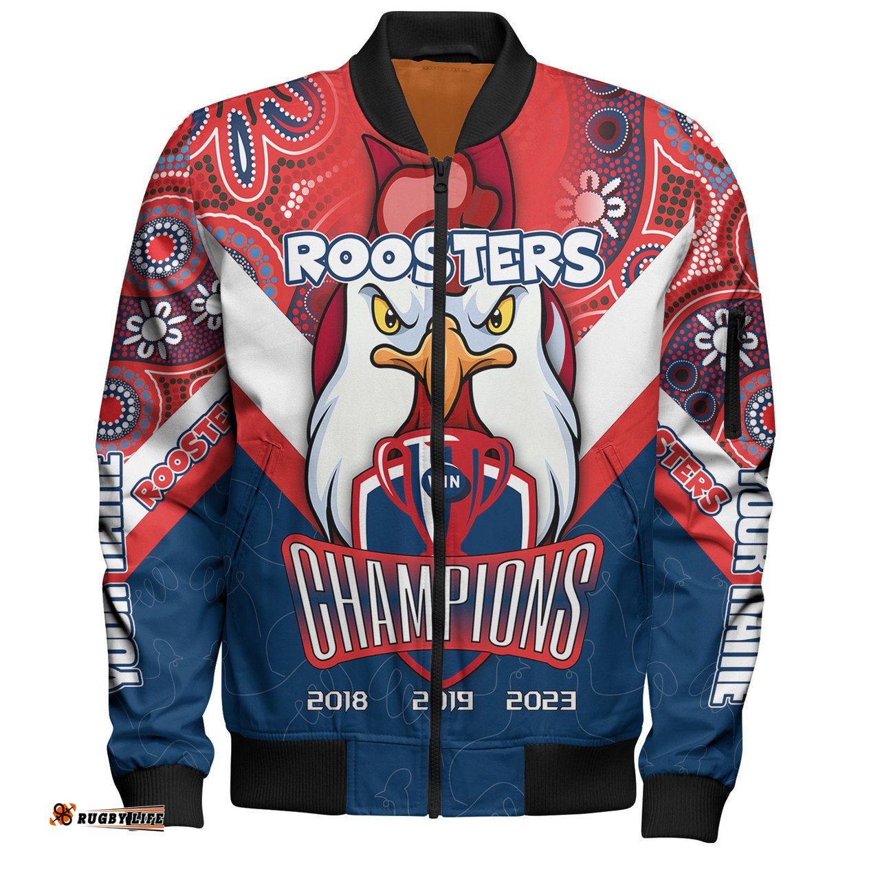 Sydney Roosters Bomber Jacket - Custom Talent Win Games But Teamwork And Intelligence Win Championships With Aboriginal Style