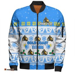 Gold Coast Titans Christmas Custom Bomber Jacket - Special Ugly Christmas Bomber Jacket