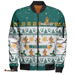 Australia Wallabies Christmas Custom Bomber Jacket - Special Ugly Christmas Bomber Jacket