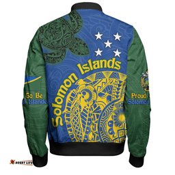 Australia South Sea Islanders Bomber Jacket - Proud To Be Solomon Islander In Polynesian Pattern Inspired Bomber Jacket