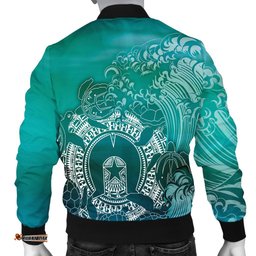 Aboriginal Men's Bomber Jacket, Torres Strait Islands in Wave