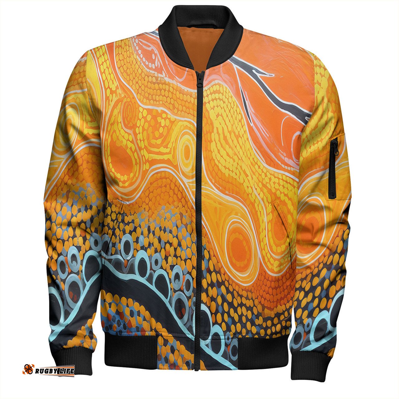 Australia Aboriginal Bomber Jacket - Indigenous Aboriginal Art Dot Bomber Jacket
