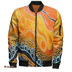 Australia Aboriginal Bomber Jacket - Indigenous Aboriginal Art Dot Bomber Jacket