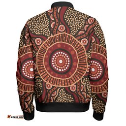 Australia Aboriginal Bomber Jacket - Brown Aboriginal Style Dot Painting Bomber Jacket