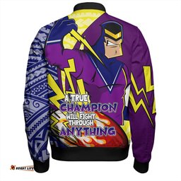 Melbourne Storm Grand Final Bomber Jacket - A True Champion Will Fight Through Anything With Polynesian Patterns