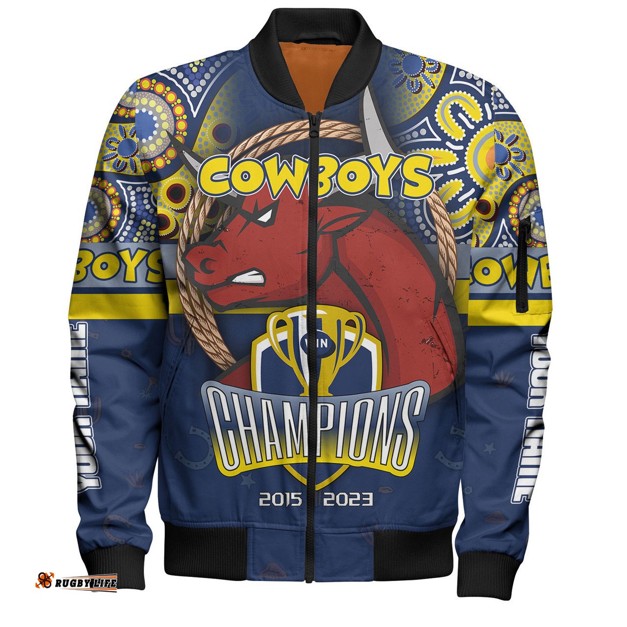 North Queensland Cowboys Bomber Jacket - Custom Talent Win Games But Teamwork And Intelligence Win Championships With Aboriginal Style