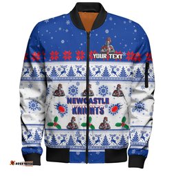 Newcastle Knights Christmas Custom Bomber Jacket - Special Ugly Christmas Bomber Jacket