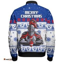 Newcastle Knights Christmas Custom Bomber Jacket - Special Ugly Christmas Bomber Jacket
