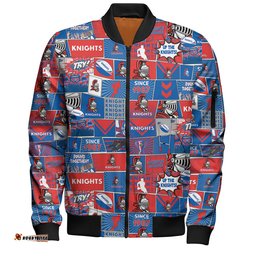 Newcastle Knights Sport Bomber Jacket - Team Of Us Die Hard Fan Supporters Comic Style