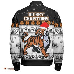 Wests Tigers Christmas Custom Bomber Jacket - Special Ugly Christmas Bomber Jacket
