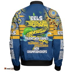 Parramatta Eels Sport Bomber Jacket - Custom Talent Win Games But Teamwork And Intelligence Win Championships With Aboriginal Style