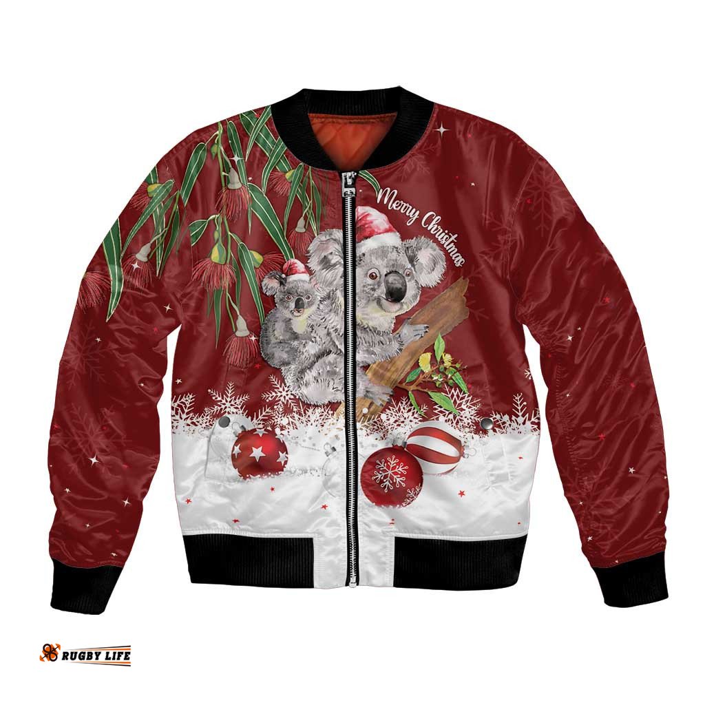 Personalised Aussie Christmas Bomber Jacket Mom & Baby Koala