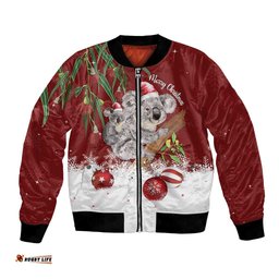 Personalised Aussie Christmas Bomber Jacket Mom & Baby Koala