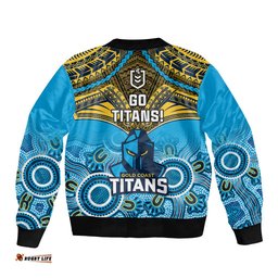 Titans Rugby Bomber Jacket Aboriginal Mix Polynesian Pattern