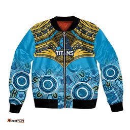 Titans Rugby Bomber Jacket Aboriginal Mix Polynesian Pattern