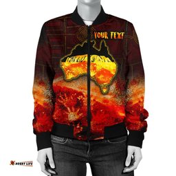 Aboriginal Personalised Women's Bomber Jacket - Anangu Custodians