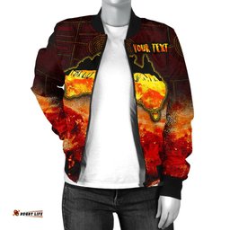 Aboriginal Personalised Women's Bomber Jacket - Anangu Custodians
