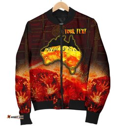 Aboriginal Personalised Women's Bomber Jacket - Anangu Custodians