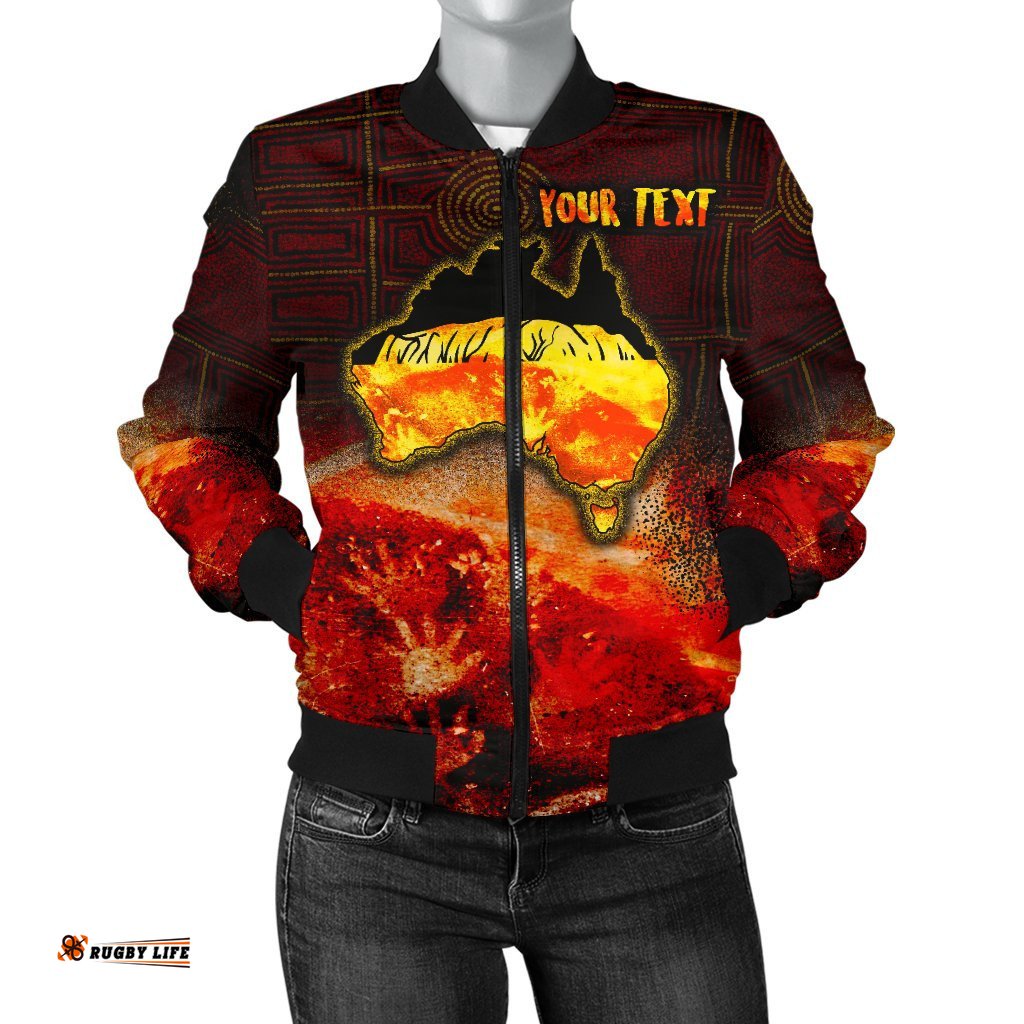 Aboriginal Personalised Women's Bomber Jacket - Anangu Custodians
