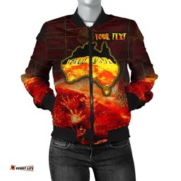 Aboriginal Personalised Women's Bomber Jacket - Anangu Custodians