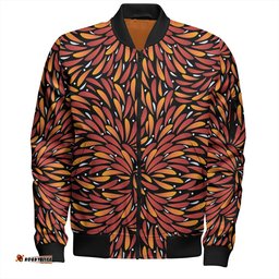 Australia Aboriginal Bomber Jacket - Aboriginal Bush Leaves Seamless Texture Bomber Jacket