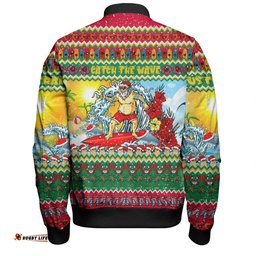 Australia Christmas Custom Bomber Jacket - Surfing Santa Bomber Jacket