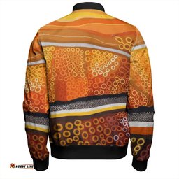 Australia Aboriginal Bomber Jacket - Abstract Theme Of Australian Indigenous Aboriginal Art Bomber Jacket
