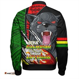 Penrith Panthers Grand Final Bomber Jacket - A True Champion Will Fight Through Anything With Polynesian Patterns