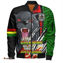 Penrith Panthers Grand Final Bomber Jacket - A True Champion Will Fight Through Anything With Polynesian Patterns