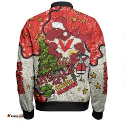 St. George Illawarra Dragons Christmas Custom Bomber Jacket - Let's Get Lit Chrisse Pressie Bomber Jacket