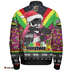 Penrith Panthers Christmas Custom Bomber Jacket - Penrith Panthers Santa Aussie Big Things Christmas Bomber Jacket