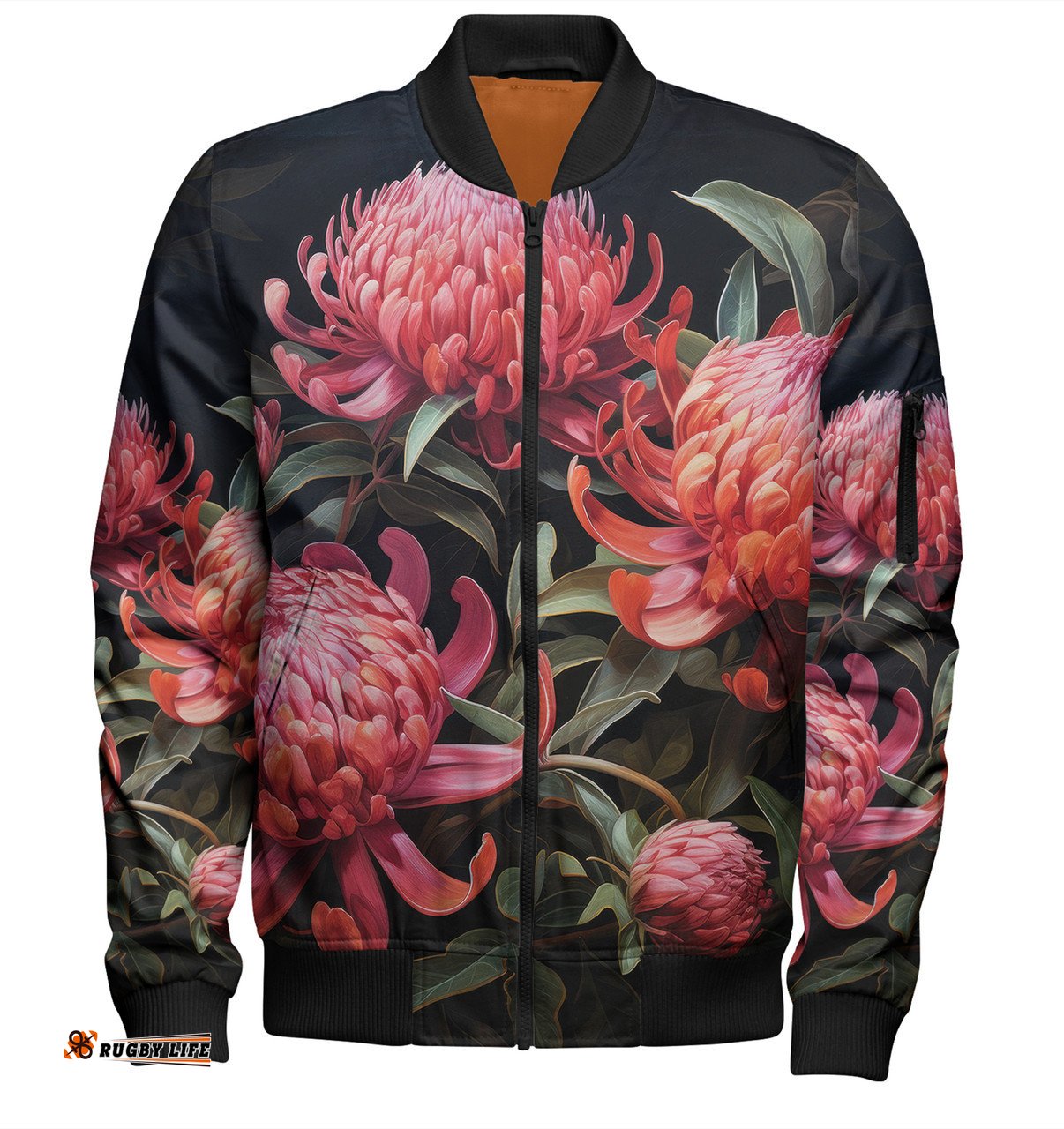 Australia Waratah Bomber Jacket - Red Waratah Flowers Fine Art Ver3 Bomber Jacket