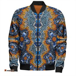 Australia Aboriginal Bomber Jacket - Aboriginal Flowers Art Bomber Jacket