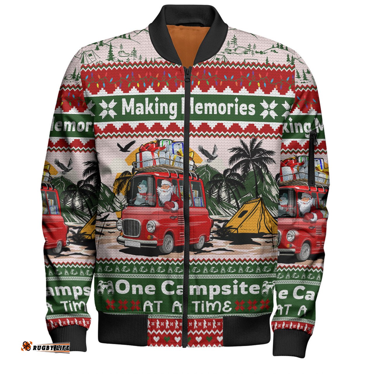 Australia Camping Christmas Bomber Jacket - Making Memories One Campsite At A Time Bomber Jacket
