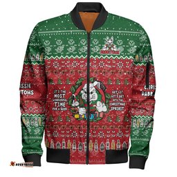 South Sydney Rabbitohs Custom Bomber Jacket - Chrissie Spirit Bomber Jacket
