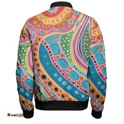 Australia Aboriginal Bomber Jacket - Aboriginal Colourful Dots Art Inspired Bomber Jacket