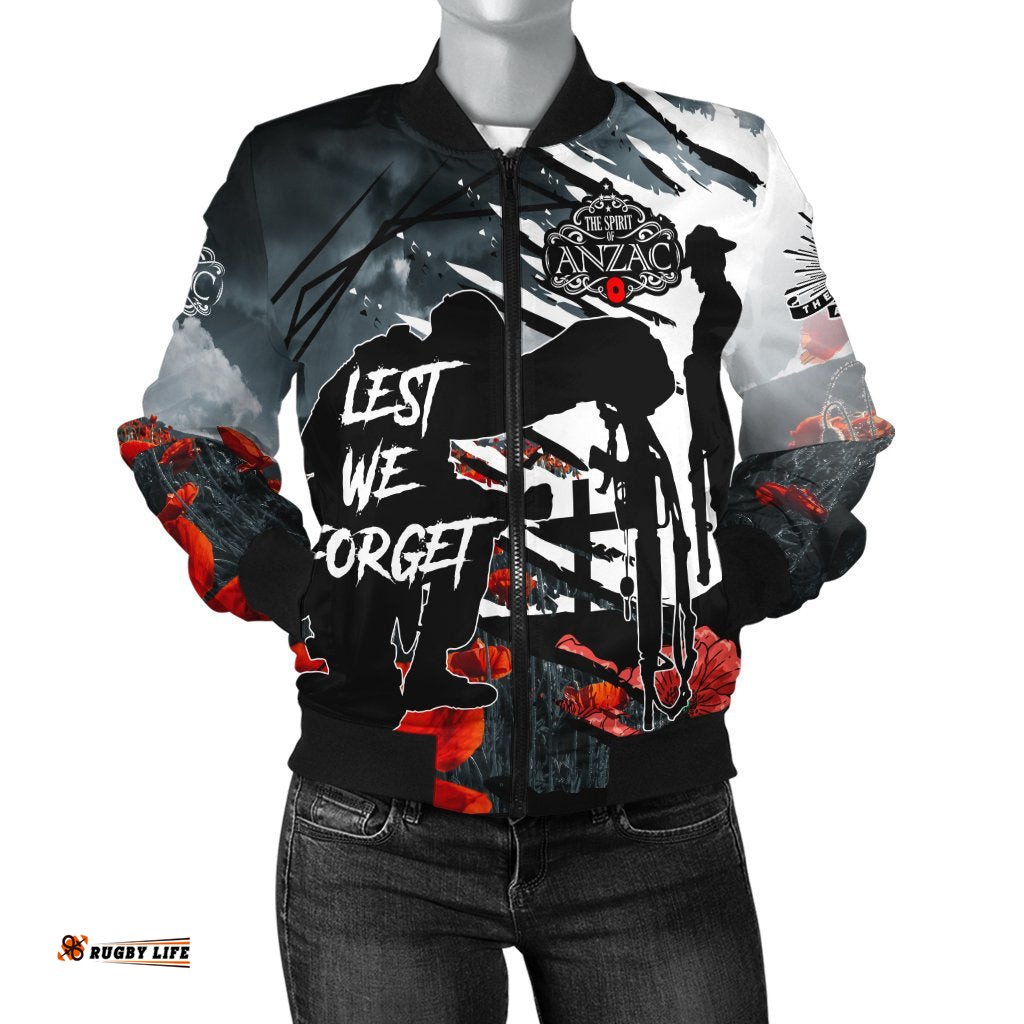 Anzac Day Women's Bomber Jacket - The Spirit of Anzac