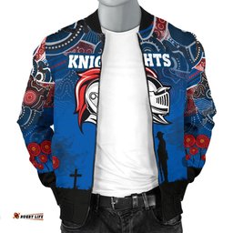 Custom Personalised Knights Men's Bomber Jacket Newcastle Anzac Day Aboriginal
